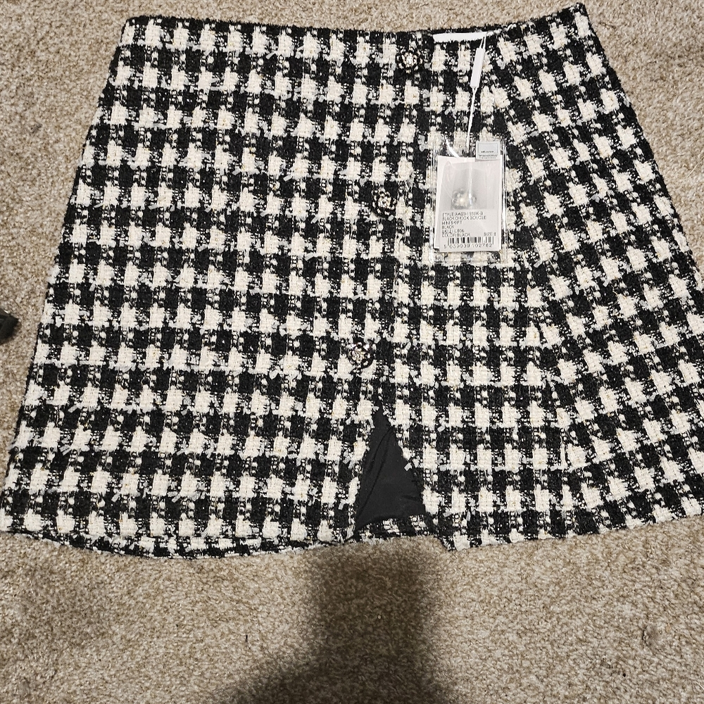 NWT Self-portrait houndstooth skirt